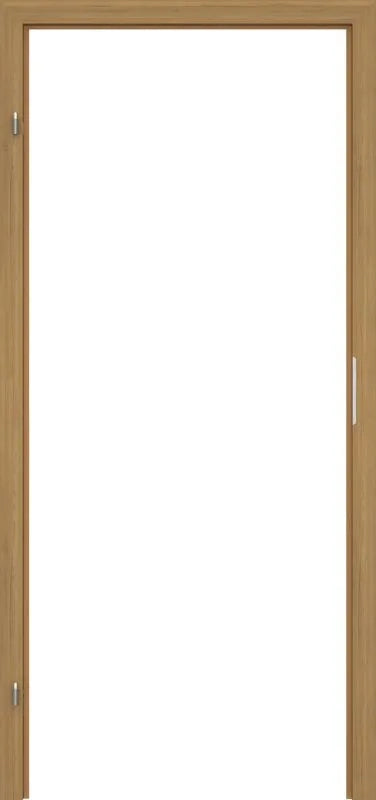 A light oak wood interior door with a white center panel, shown from a front-facing perspective against a white background.