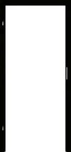 White door with black frame on a white background