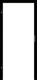 White door with black frame on a white background