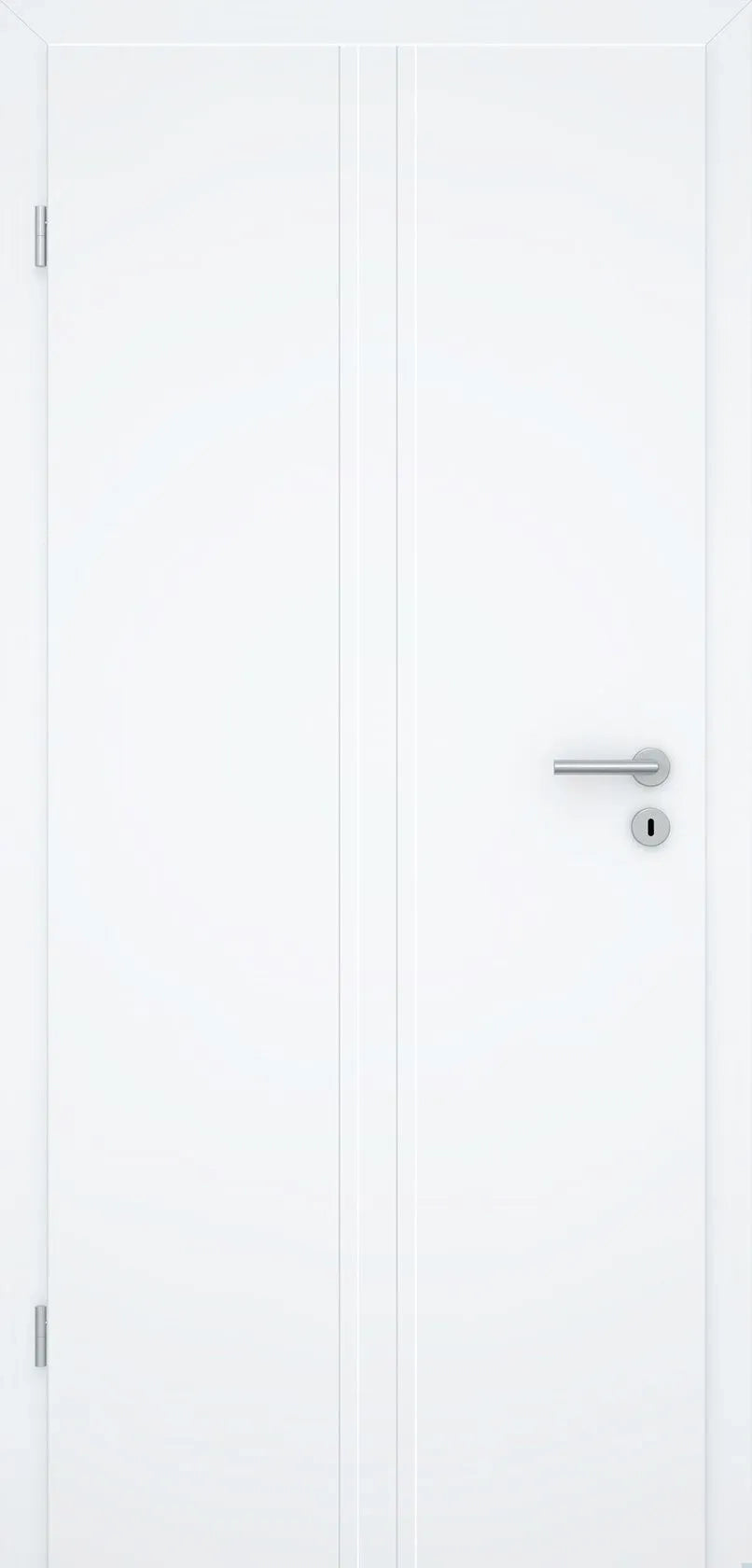 Schrägansicht Innentür Weisslack Design – Licht-Schatten-Effekt