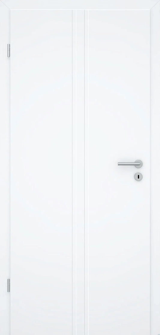 Schrägansicht Innentür Weisslack Design – Licht-Schatten-Effekt