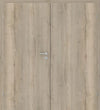 Wooden door with a handle and lock mechanism