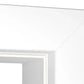 Close-up detail of a white rectangular frame corner, showing the outer frame surface and inner beveled edge against a white background.
