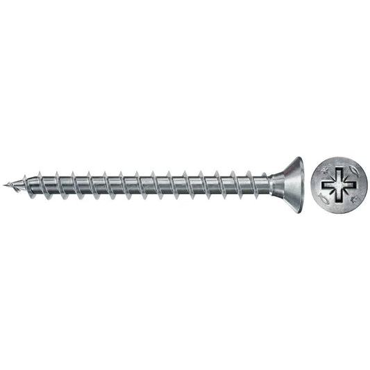 Fischer 100x Power-Fast II FPF II CZF 3 x 30 mm BC Senkkopf mit Kreuzschlitz PZ1 Vollgewinde galvanisch verzinkt blau passiviert - 670036