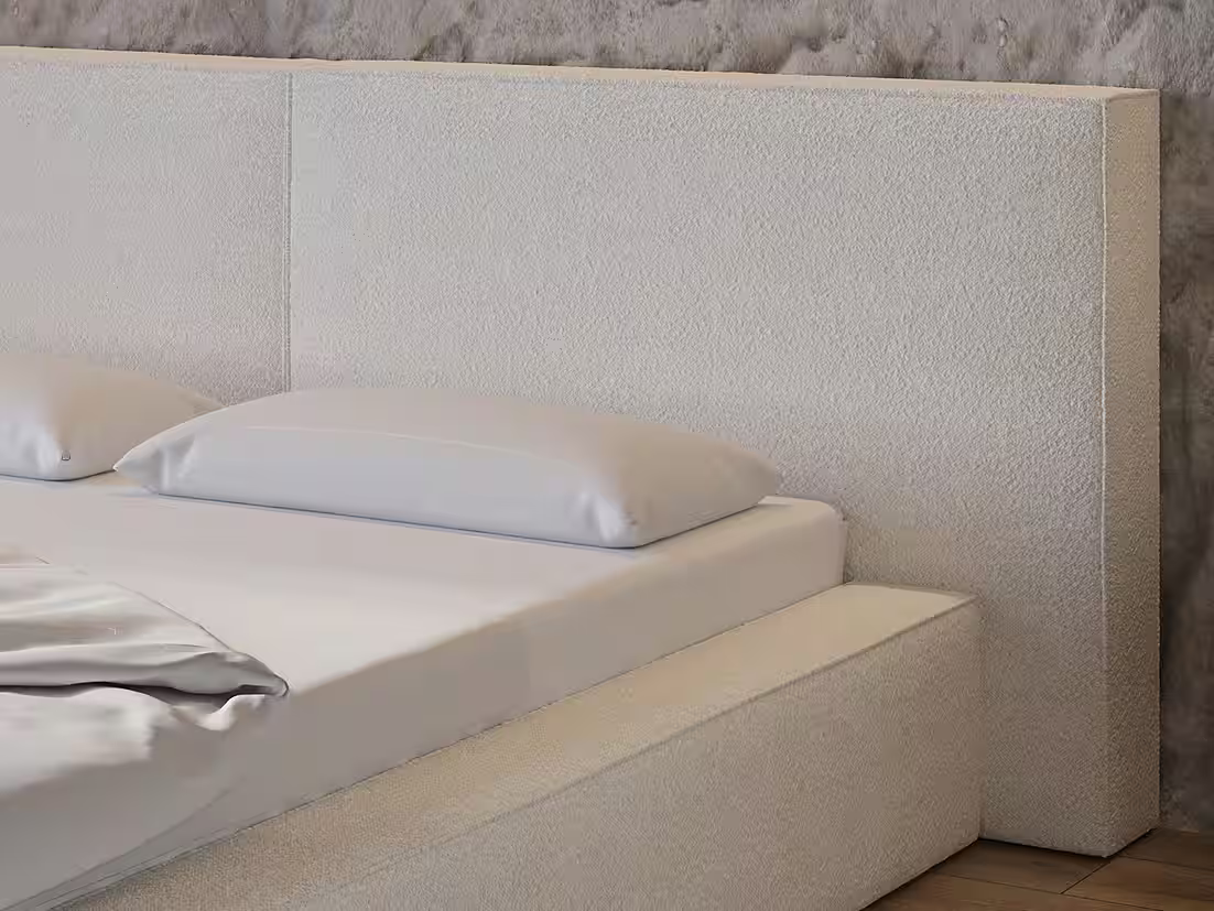 Polsterbett aus Bouclé Bett 06