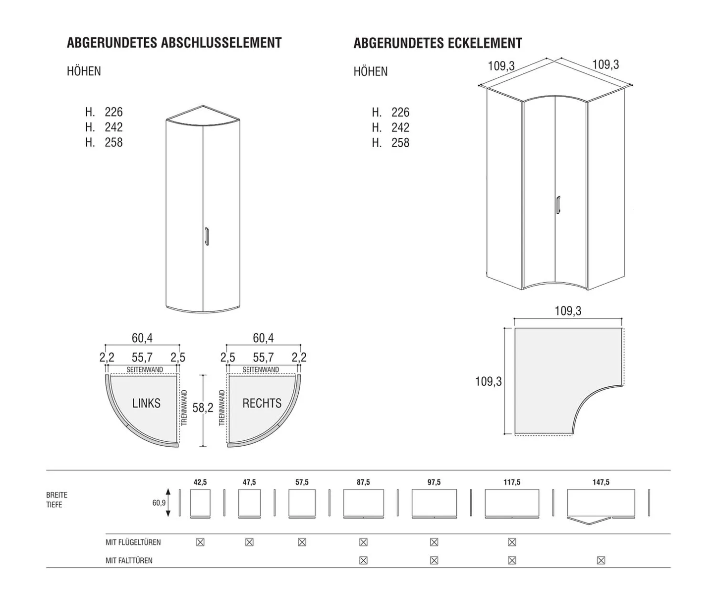 Novamobili Eckschrank Alfa Curvo