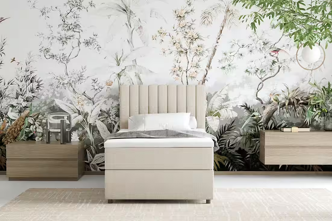 Boxbett EVEREST – Komfortables Einzelbett - Kopfteil, Bettkasten, Topper