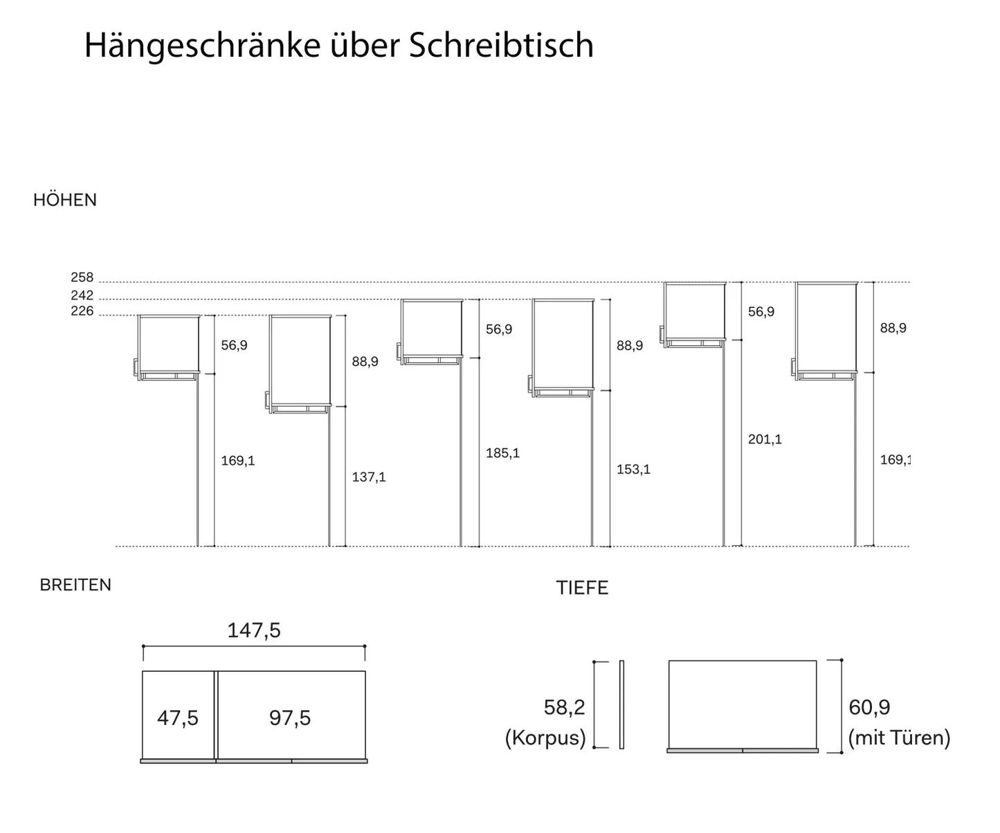 Novamobili Vico Kleiderschrank mit Schreibtisch