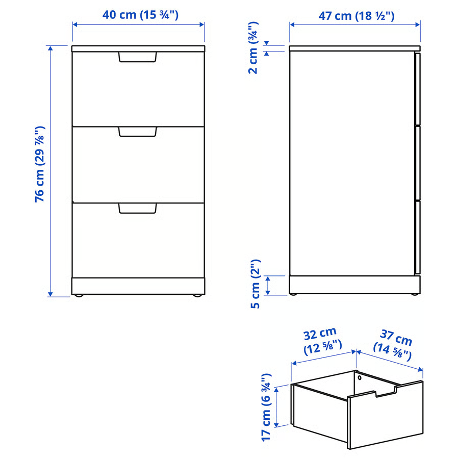 Nordli Kommode 40x76cm
