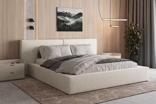 Polsterbett aus Bouclé Bett 06