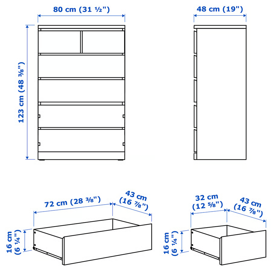 Malm Kommode 80x123cm