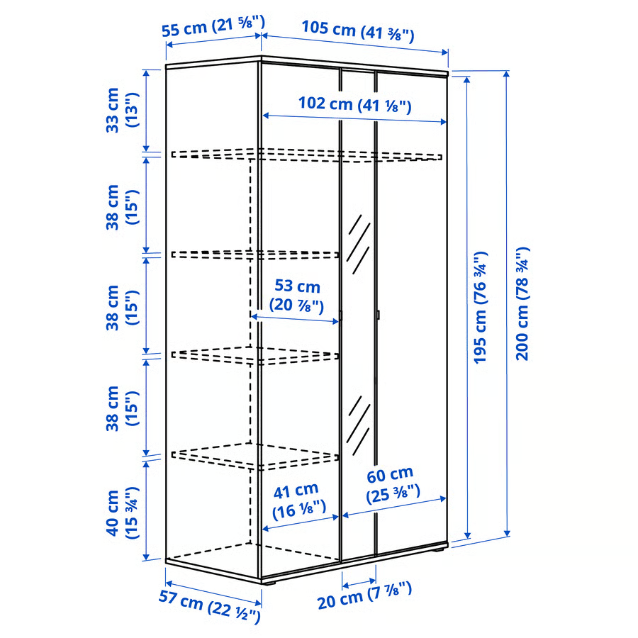 Vihals Kleiderschrank 105x57x200