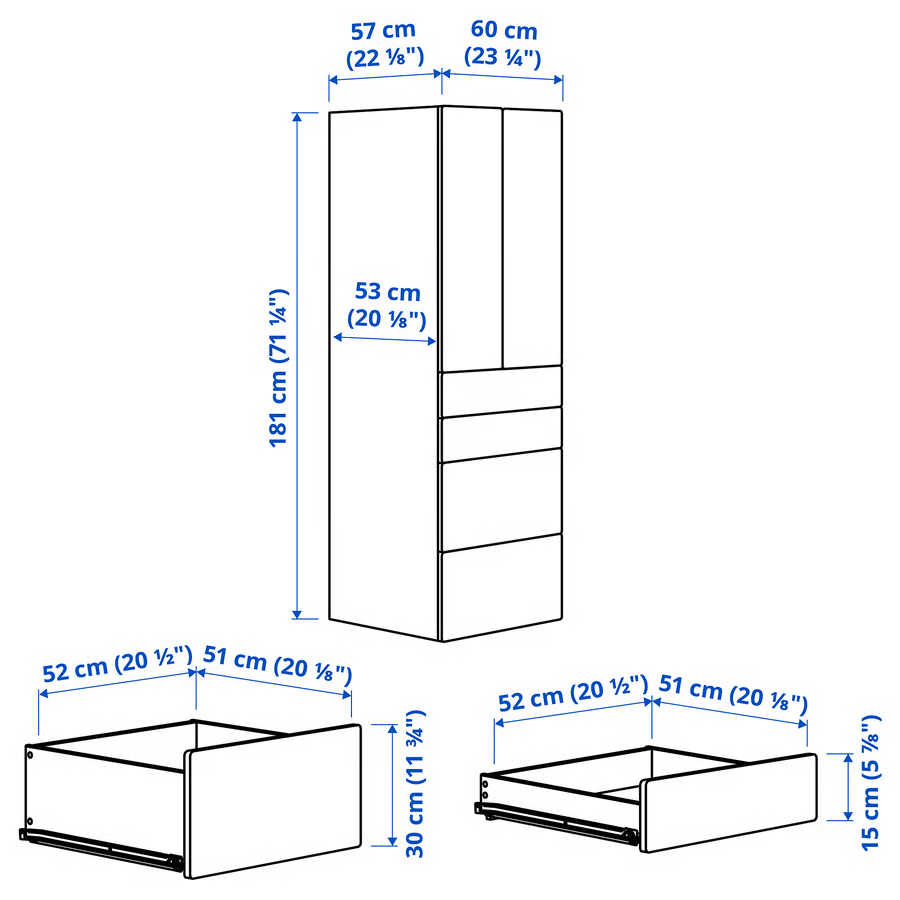 Smastad/Plasta Kleiderschrank 60x57x181cm