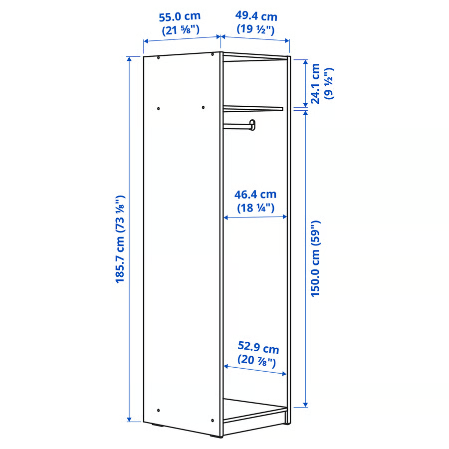 Gursken Kleiderschrank 49x55x186cm