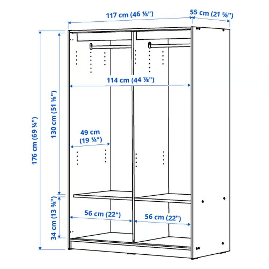 Kleppstad Kleiderschrank 117x176cm