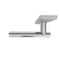 A modern wall-mounted cylindrical towel bar with a square backplate, finished in a brushed silver chrome.