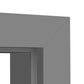 Close-up of a gray rectangular frame corner on a white background
