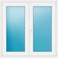 A white double door window or door assembly with two tall rectangular frosted glass panels, shown on a plain white background.