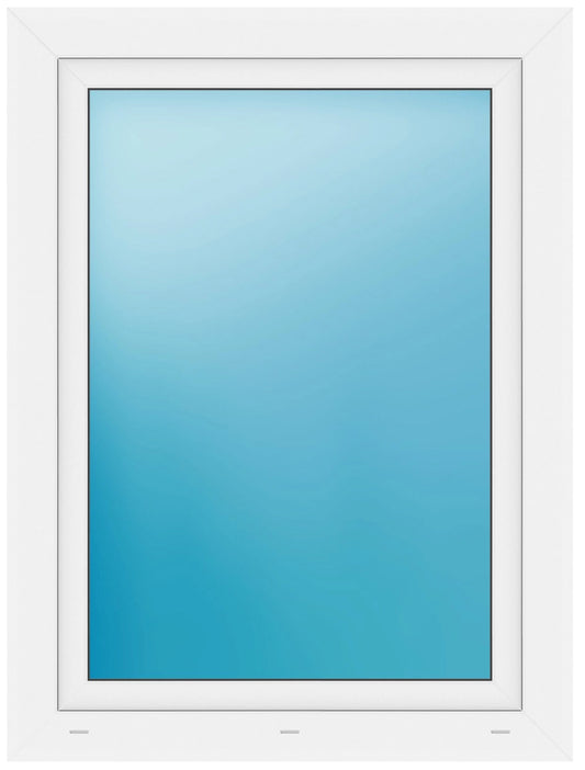 A white-framed window or door panel with a large blue-tinted glass pane, shown against a plain white background.