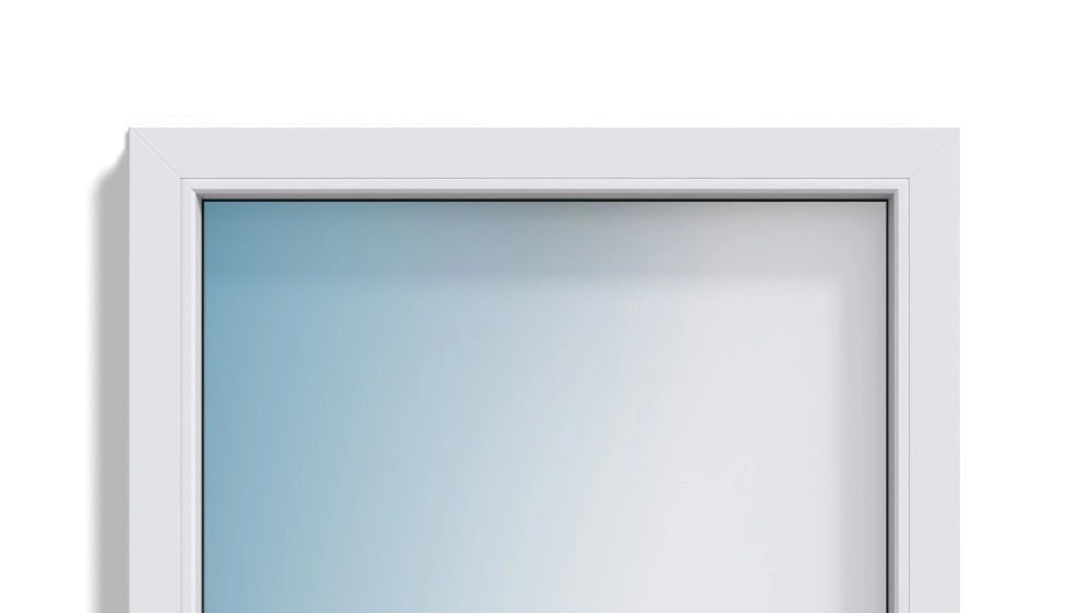 A close-up of a white rectangular frame or panel with a smooth light blue-to-white gradient insert, shown against a white background.