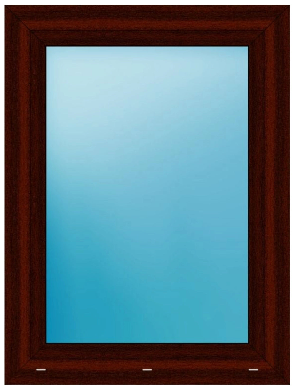 A rectangular mirror with a dark reddish-brown wooden frame, shown against a plain white background.