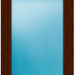 A rectangular wall mirror with a dark brown wood frame, shown against a plain white background.
