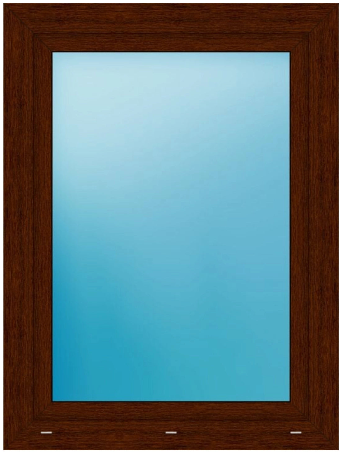 A rectangular wall mirror with a dark brown wood frame, shown against a plain white background.