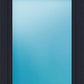A dark charcoal gray or black window frame with a large, light blue-tinted glass pane, shown against a plain white background.