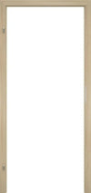 A light oak interior door with a white center panel, shown from a front-facing perspective against a white background.