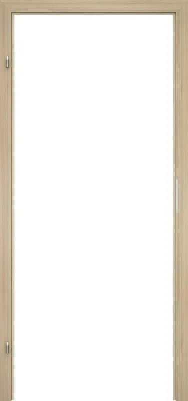 A light oak interior door with a white center panel, shown from a front-facing perspective against a white background.