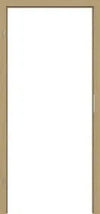 White door with a wooden frame on a white background