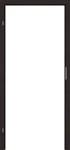 White door with black frame on a white background