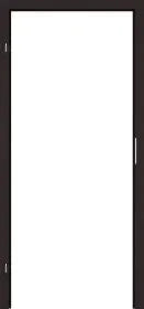 White door with black frame on a white background