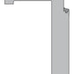 Metal profile with dimensions indicated on a white background