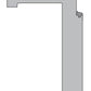 Metal profile with dimensions indicated on a white background