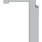 Metal profile with dimensions indicated on a white background