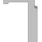 Metal profile with dimensions indicated on a white background