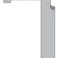 Metal profile with dimensions indicated on a white background