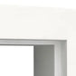 Close-up detail of a white rectangular frame or tray corner with a gray inner panel, shown against a white background.