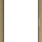 Wooden door with a clear glass panel on a white background