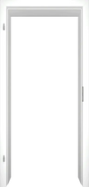 White door with a clear glass panel on a white background