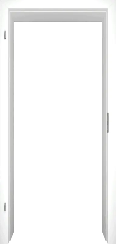 White door with a clear glass panel on a white background