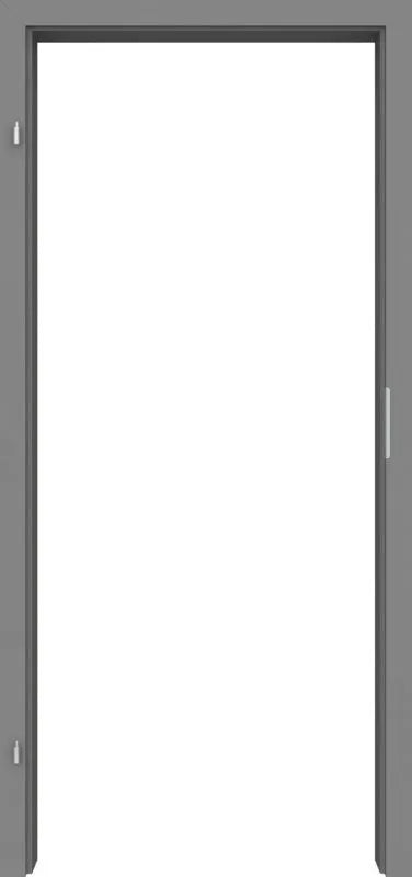 Gray door with a white background