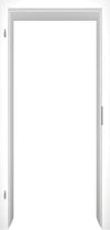 White door with ajar frame on a white background