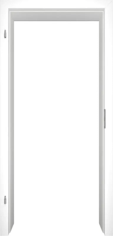 White door with ajar frame on a white background