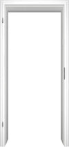 White door with ajar frame on a white background