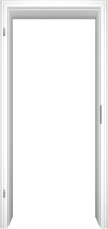 White door with ajar frame on a white background