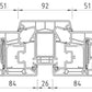 Technical cross-section dimension diagram of a window or door profile, showing measurements labeled 51, 92, 51, 84, 26, and 84.