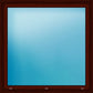 A square picture frame with a dark reddish-brown wood grain border surrounding a smooth light blue gradient center.