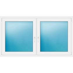 A white double-hung window with two glass panes, shown against a plain white background.